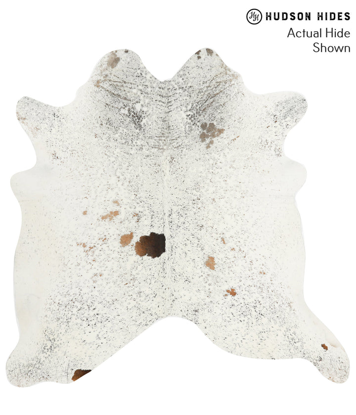 Salt and Pepper Brown X-Large Brazilian Cowhide Rug 6'7"H x 6'10"W #49778 by Hudson Hides