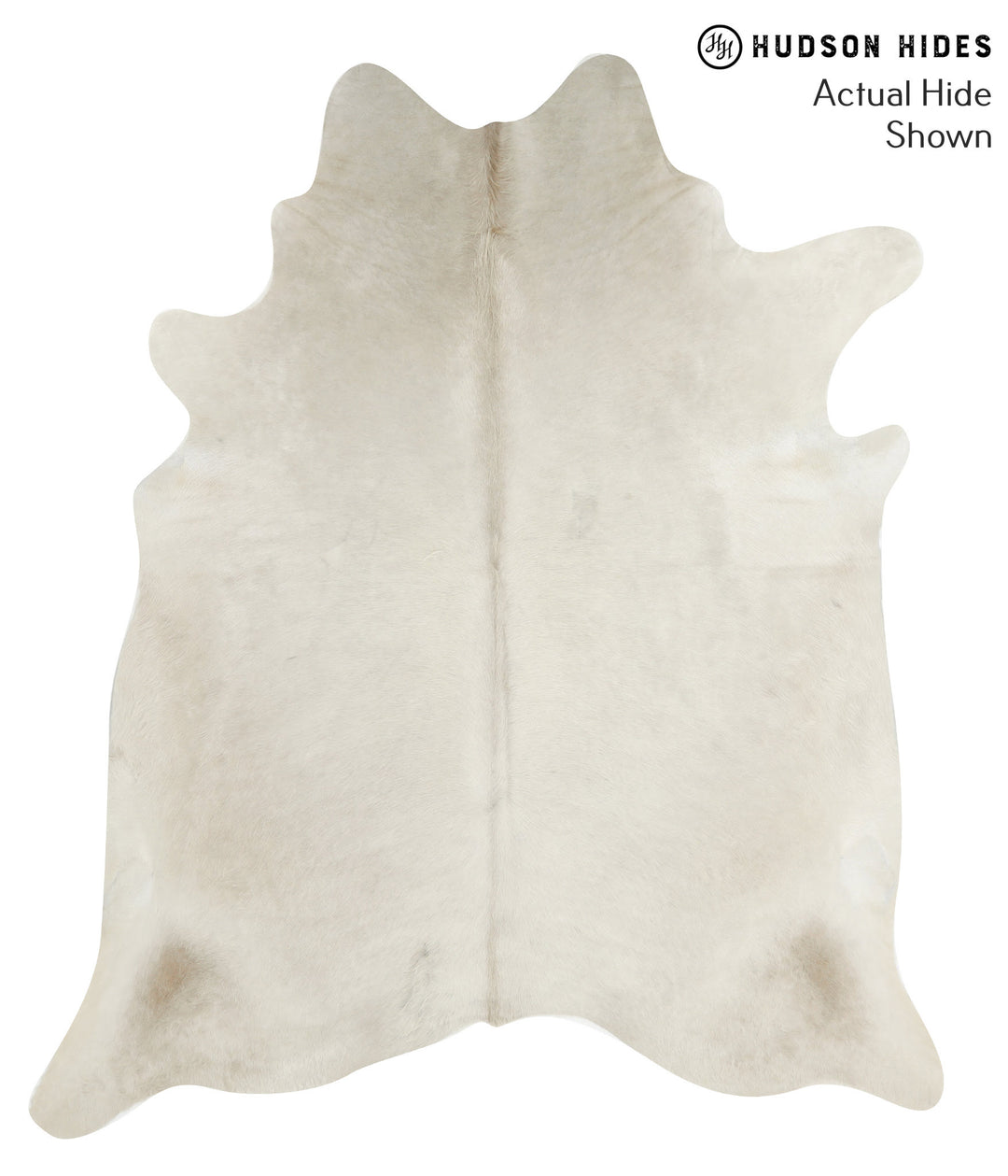Solid White XX-Large Brazilian Cowhide Rug 7'9"H x 6'6"W #49876 by Hud