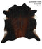 Brown with Red XX-Large Brazilian Cowhide Rug 7'2