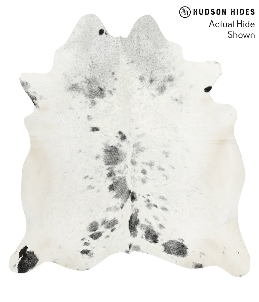 Salt and Pepper Black X-Large Brazilian Cowhide Rug 7'3"H x 6'8"W #50149 by Hudson Hides
