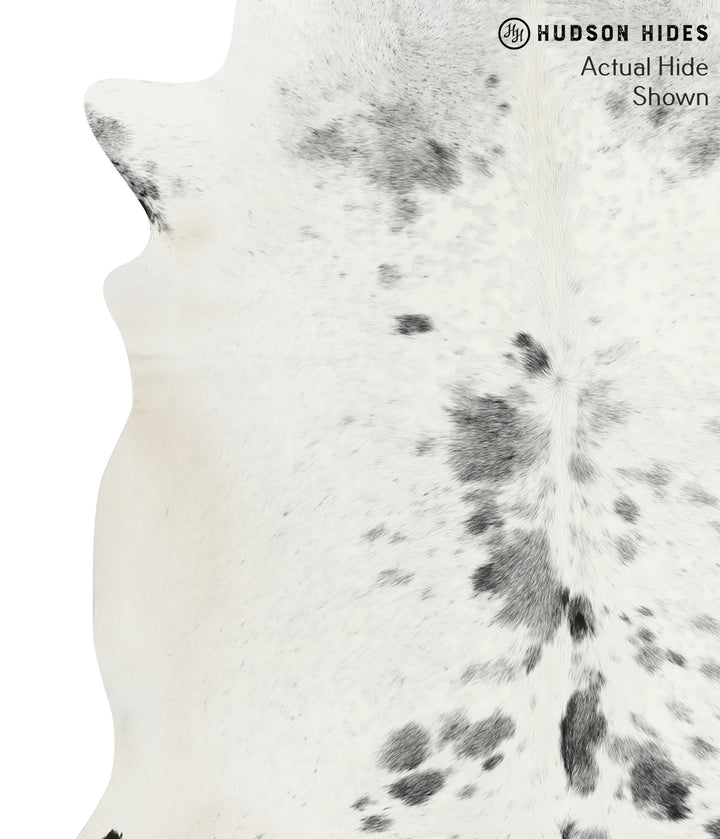 Salt and Pepper Black X-Large Brazilian Cowhide Rug 7'3"H x 6'8"W #50149 by Hudson Hides
