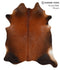 Brown with Red X-Large Brazilian Cowhide Rug 7'7