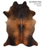 Brown with Red X-Large Brazilian Cowhide Rug 7'8