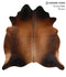 Brown with Red XX-Large Brazilian Cowhide Rug 7'3