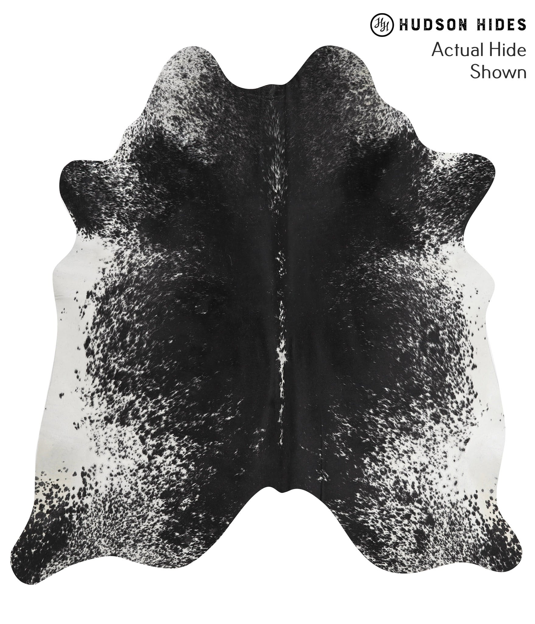 Salt and Pepper Black Cowhide Rug #51216