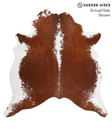 Brown and White X-Large Brazilian Cowhide Rug 7'2"H x 6'8"W #51295 by Hudson Hides