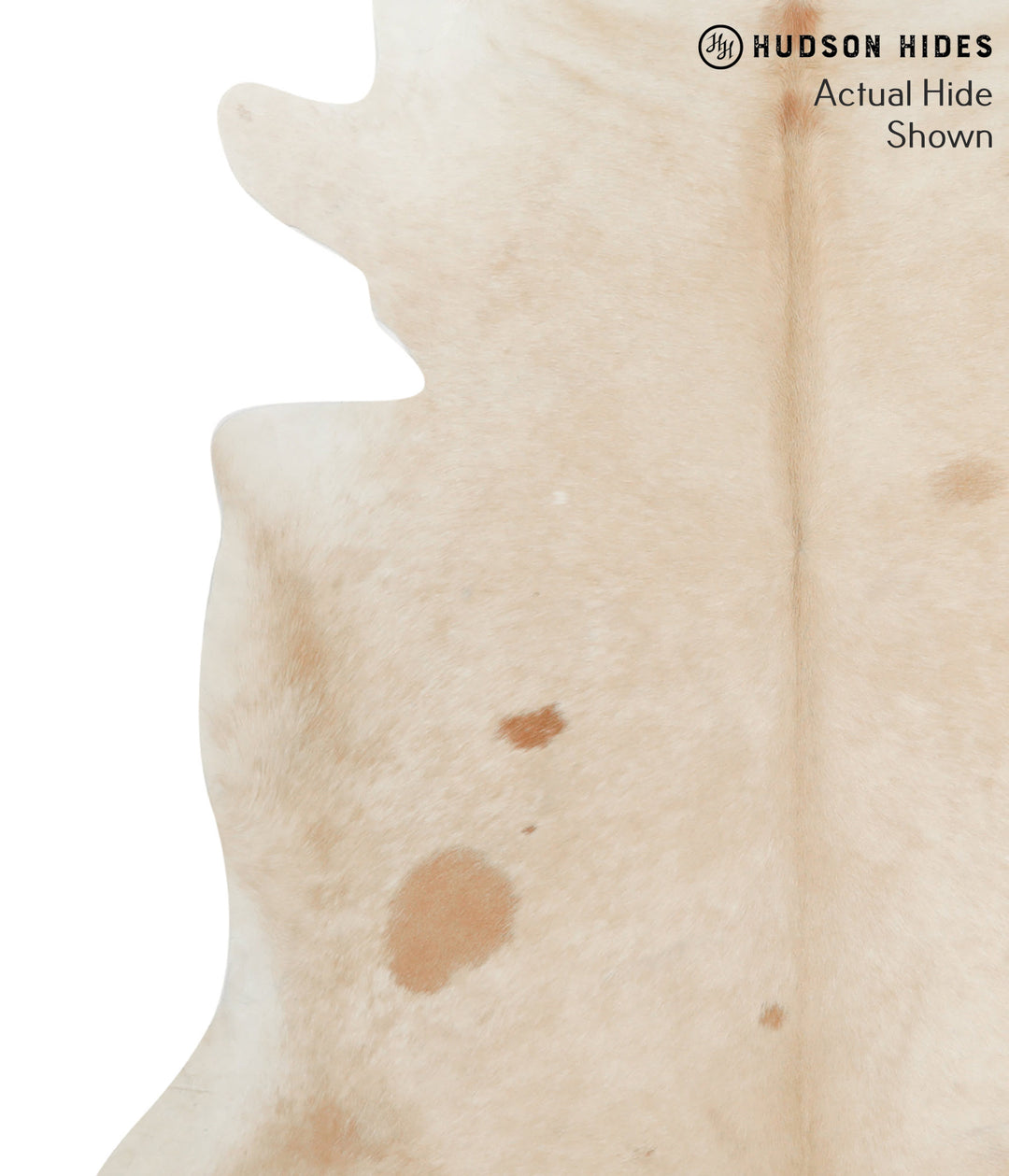 Beige X-Large Brazilian Cowhide Rug 7'2"H x 6'10"W #51618 by Hudson Hi
