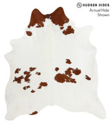 Brown and White X-Large Brazilian Cowhide Rug 6'11"H x 6'2"W #51631 by Hudson Hides