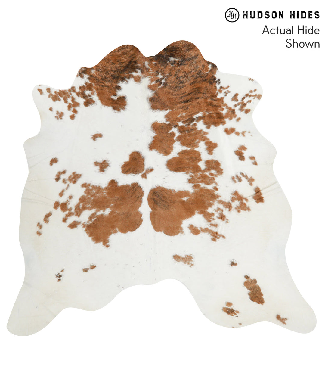 Brown and White XX-Large Brazilian Cowhide Rug 7'1"H x 7'3"W #51923 by