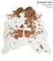 Brown and White XX-Large Brazilian Cowhide Rug 7'1