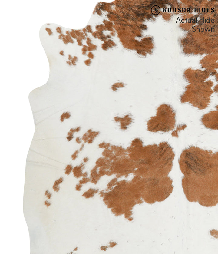 Brown and White XX-Large Brazilian Cowhide Rug 7'1"H x 7'3"W #51923 by Hudson Hides