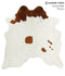Brown and White X-Large Brazilian Cowhide Rug 6'9