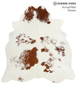 Brown and White X-Large Brazilian Cowhide Rug 6'9"H x 6'7"W #51953 by Hudson Hides