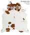Brown and White XX-Large Brazilian Cowhide Rug 7'7