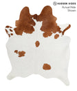 Brown and White X-Large Brazilian Cowhide Rug 7'1"H x 5'11"W #51968 by Hudson Hides