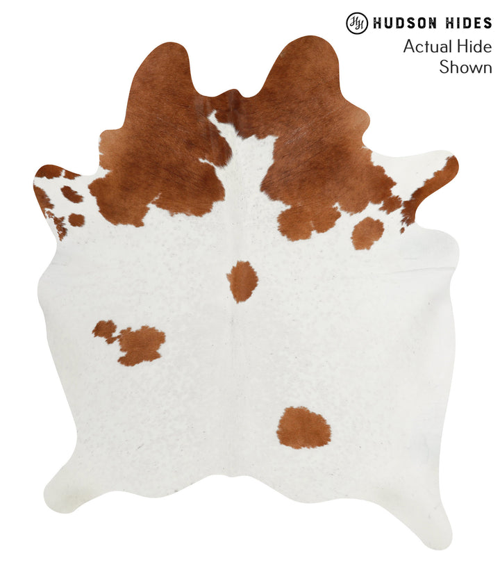 Brown and White X-Large Brazilian Cowhide Rug 7'1"H x 5'11"W #51968 by Hudson Hides