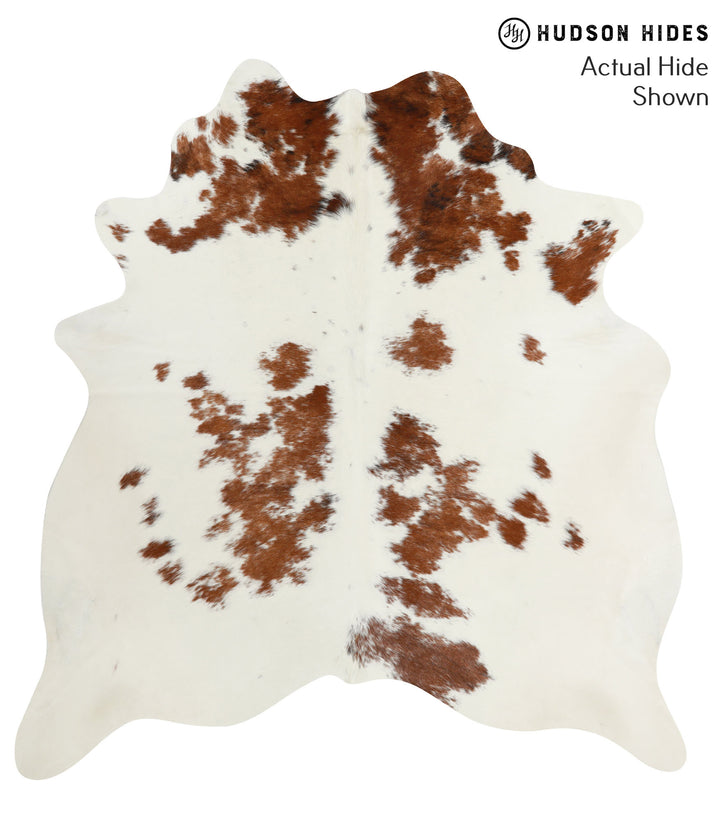 Brown and White X-Large Brazilian Cowhide Rug 6'8"H x 6'5"W #51970 by Hudson Hides