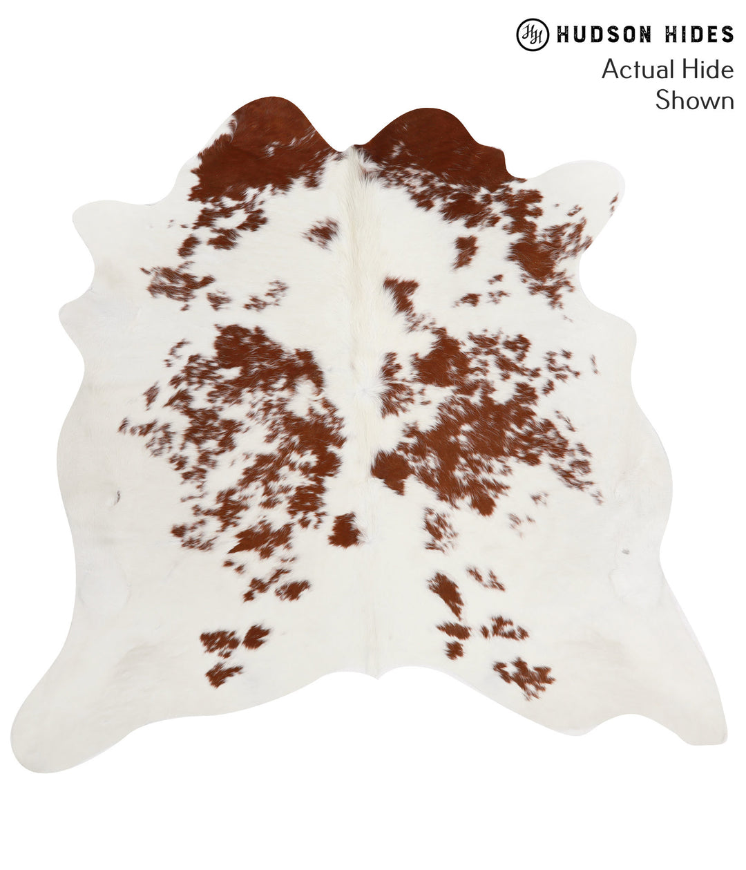 Brown and White X-Large Brazilian Cowhide Rug 6'8"H x 7'1"W #52299 by 