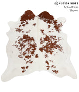 Brown and White X-Large Brazilian Cowhide Rug 6'8"H x 7'1"W #52299 by Hudson Hides