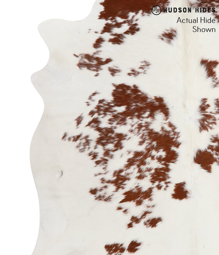 Brown and White X-Large Brazilian Cowhide Rug 6'8"H x 7'1"W #52299 by Hudson Hides