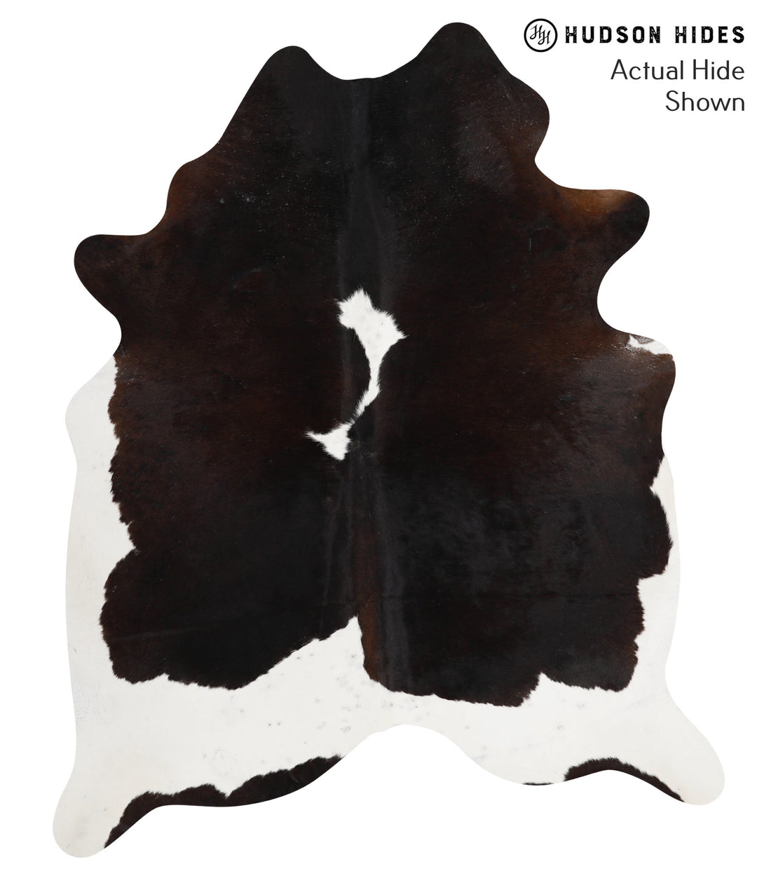 Chocolate and White X-Large Brazilian Cowhide Rug 7'3"H x 5'6"W #52597