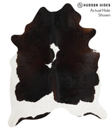 Chocolate and White X-Large Brazilian Cowhide Rug 7'3"H x 5'6"W #52597 by Hudson Hides