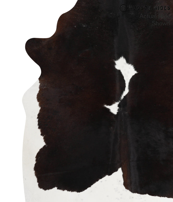 Chocolate and White X-Large Brazilian Cowhide Rug 7'3"H x 5'6"W #52597 by Hudson Hides