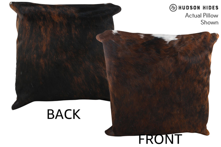 Dark Brindle 20"x20" Brazilian Cowhide Pillow #56254 by Hudson Hides