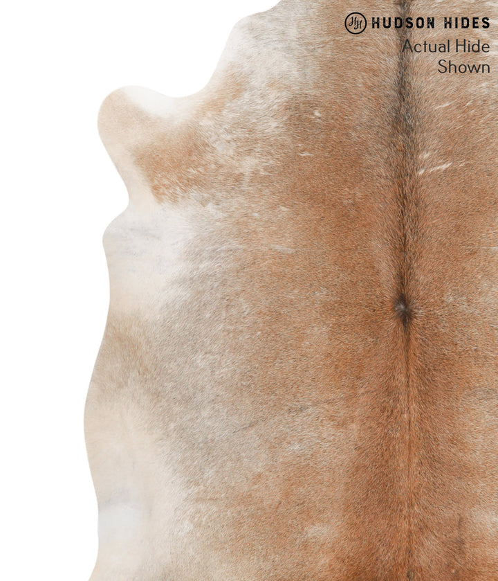 Grey with Beige X-Large Brazilian Cowhide Rug 7'0"H x 6'9"W #64995 by Hudson Hides