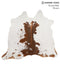Brown and White Large Brazilian Cowhide Rug 4'8