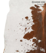 Brown and White Large Brazilian Cowhide Rug 4'8"H x 6'4"W #65376 by Hudson Hides