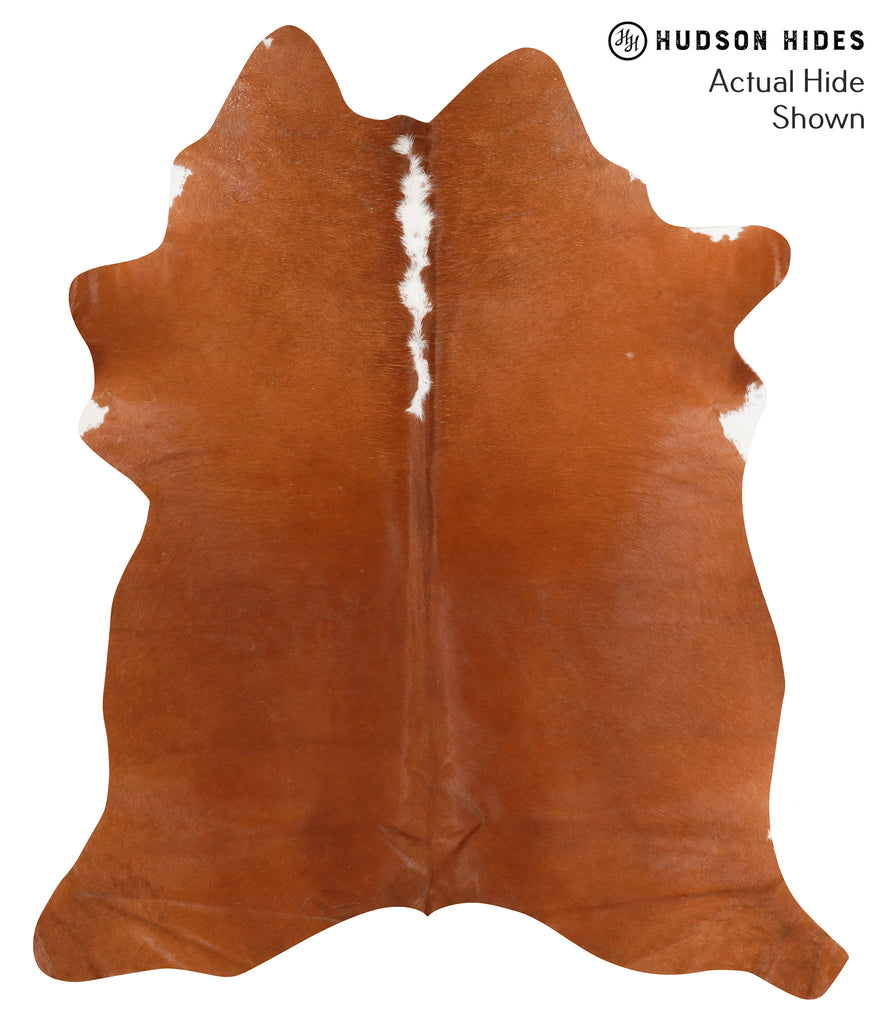 Brown and White Regular X-Large Brazilian Cowhide Rug 7'0"H x 5'10"W #65764 by Hudson Hides