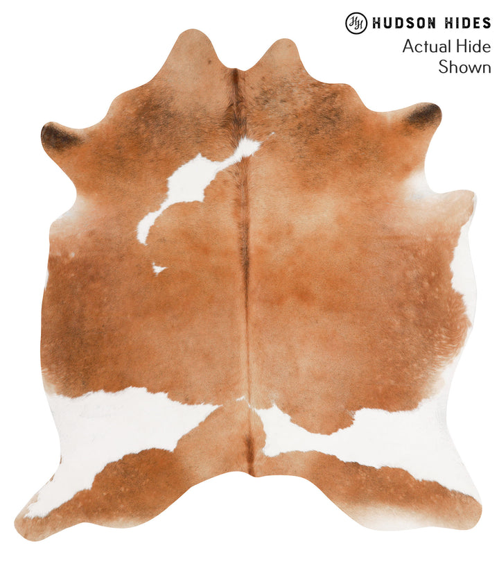 Brown and White X-Large Brazilian Cowhide Rug 6'7"H x 6'0"W #65825 by Hudson Hides
