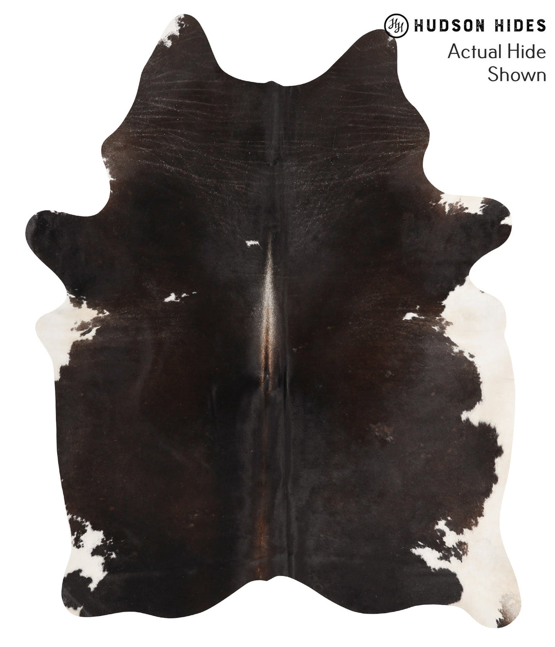 Chocolate and White Large Brazilian Cowhide Rug 7'0"H x 5'6"W #65859 b