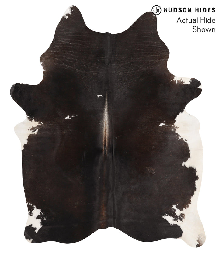Chocolate and White Large Brazilian Cowhide Rug 7'0"H x 5'6"W #65859 by Hudson Hides