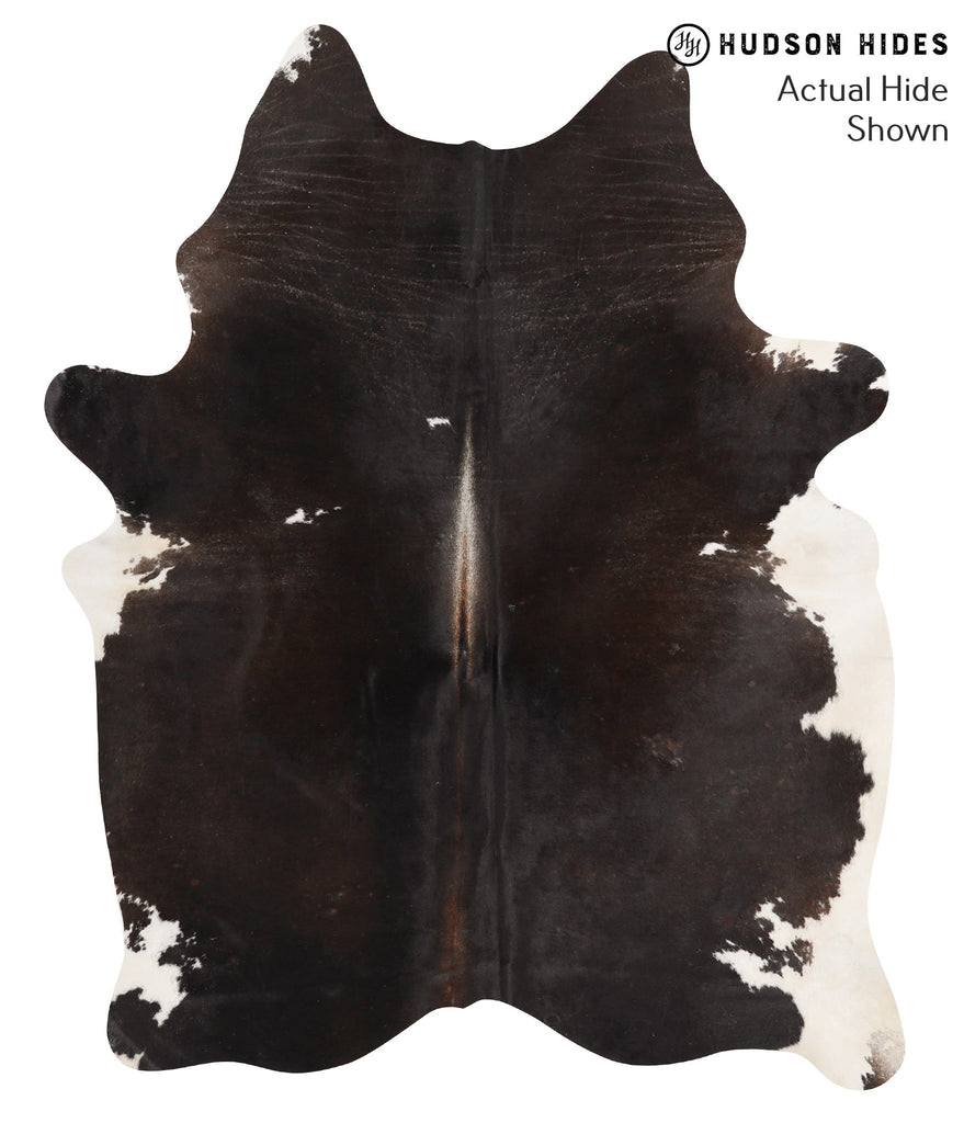 Chocolate and White Large Brazilian Cowhide Rug 7'0"H x 5'6"W #65859 by Hudson Hides
