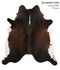 Chocolate and White X-Large Brazilian Cowhide Rug 7'0