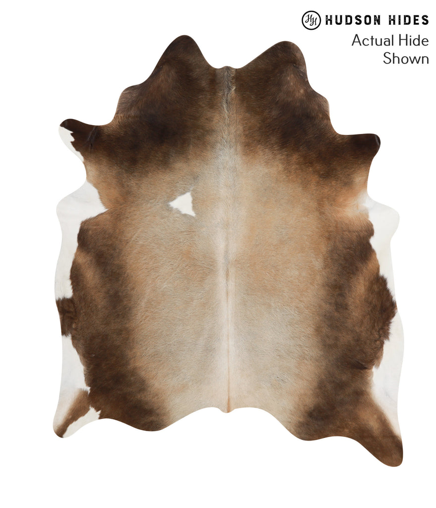 Grey with Beige X-Large Brazilian Cowhide Rug 7'0"H x 5'8"W #66373 by Hudson Hides