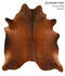 Brown with Red X-Large Brazilian Cowhide Rug 7'5