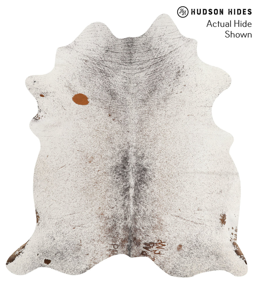 Salt and Pepper Brown X-Large Brazilian Cowhide Rug 6'11"H x 6'4"W #66786 by Hudson Hides