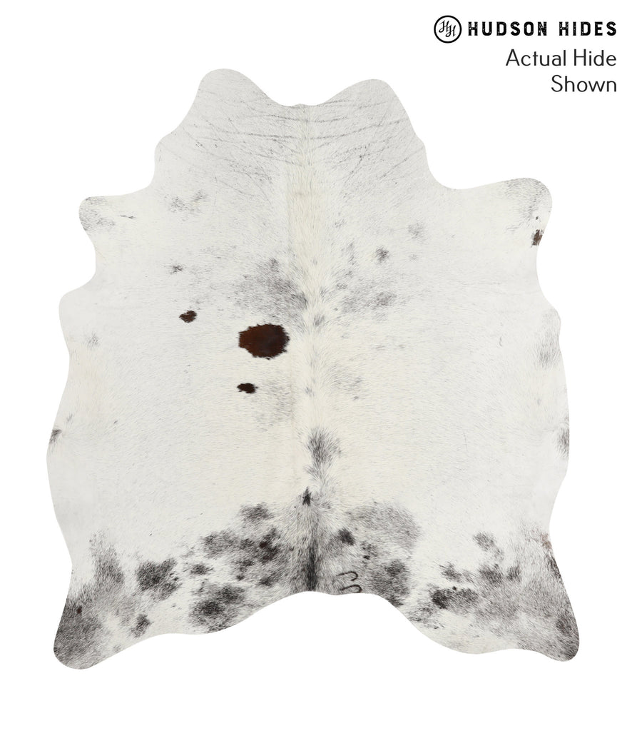 Salt and Pepper Black Large Brazilian Cowhide Rug 6'3"H x 5'6"W #67016 by Hudson Hides
