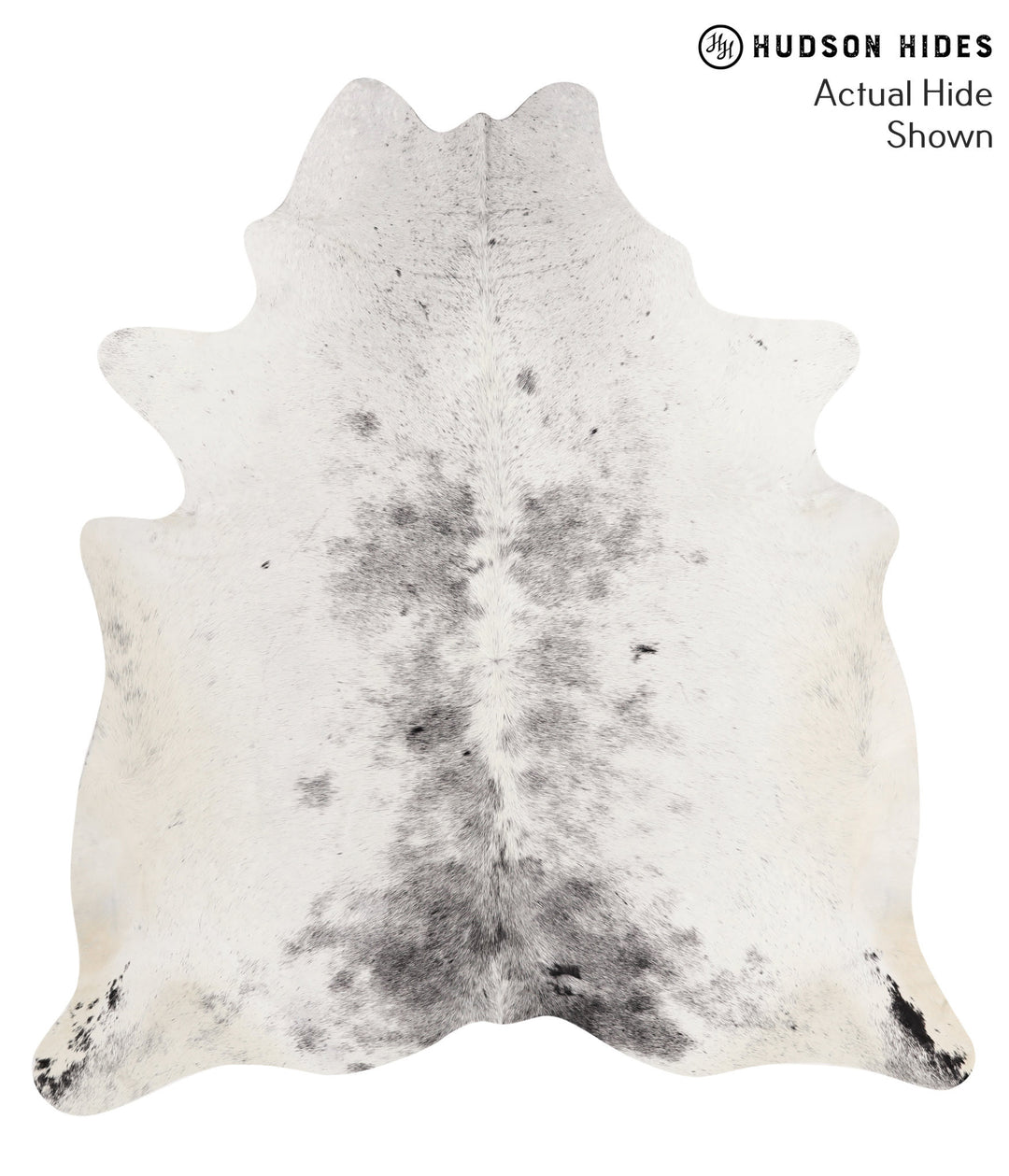 Salt and Pepper Black X-Large Brazilian Cowhide Rug 7'2"H x 6'8"W #673