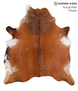 Brown and White X-Large Brazilian Cowhide Rug 6'10"H x 5'10"W #67636 by Hudson Hides