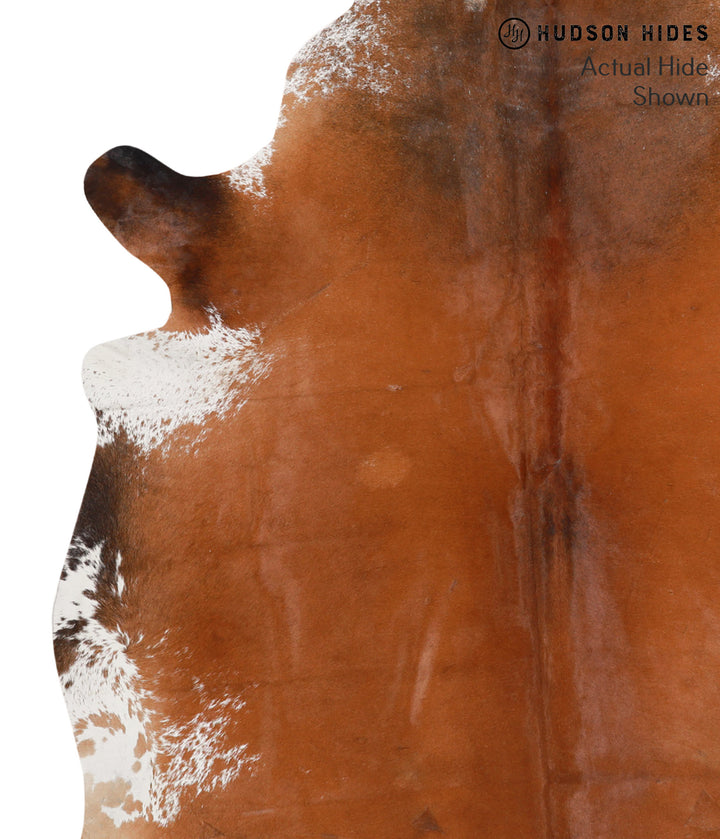 Brown and White X-Large Brazilian Cowhide Rug 6'10"H x 5'10"W #67636 by Hudson Hides