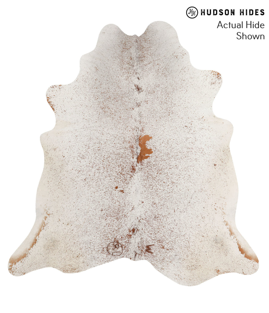 Salt and Pepper Brown X-Large Brazilian Cowhide Rug 7'1"H x 6'8"W #67711 by Hudson Hides