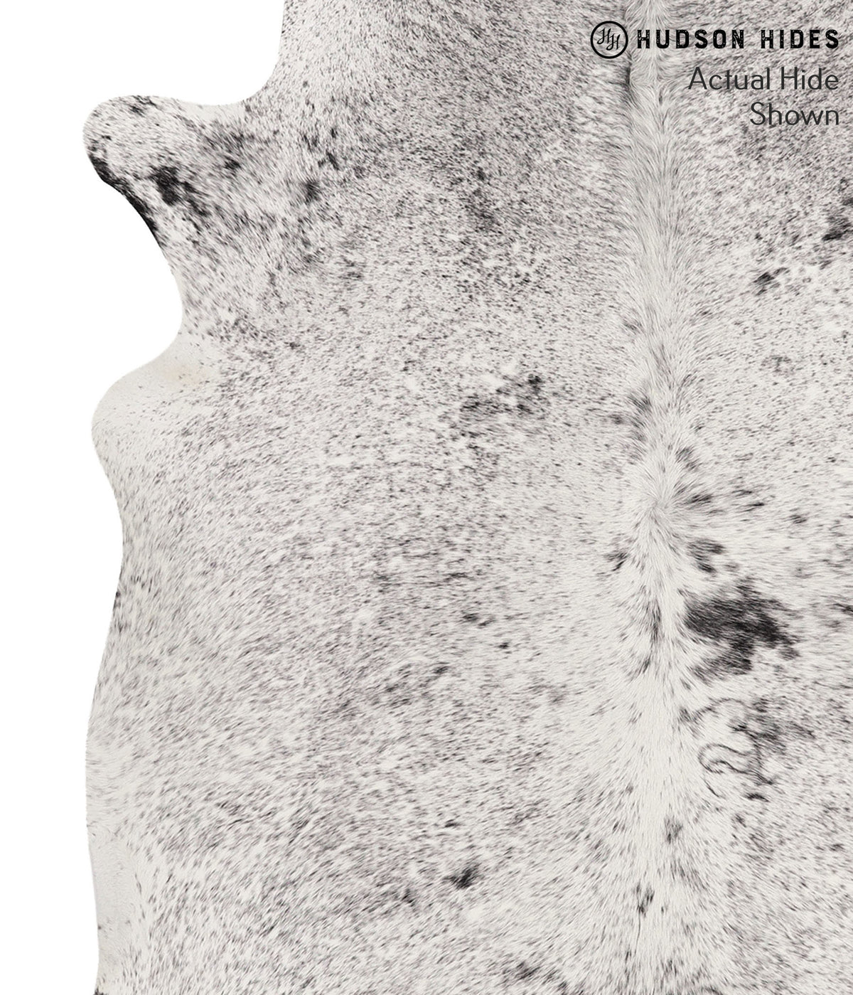 Salt and Pepper Black Large Brazilian Cowhide Rug 6'6"H x 5'9"W #67759 by Hudson Hides