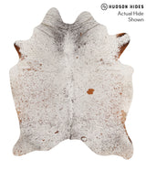 Salt and Pepper Brown X-Large Brazilian Cowhide Rug 7'0"H x 5'9"W #67776 by Hudson Hides