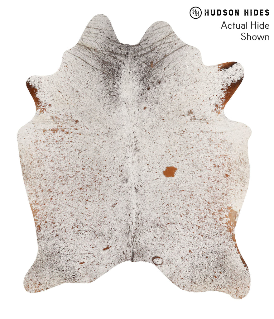 Salt and Pepper Brown X-Large Brazilian Cowhide Rug 7'0"H x 5'9"W #67776 by Hudson Hides