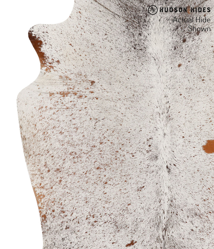 Salt and Pepper Brown X-Large Brazilian Cowhide Rug 7'0"H x 5'9"W #67776 by Hudson Hides