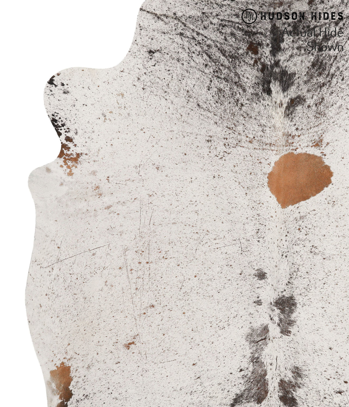 Salt and Pepper Brown X-Large Brazilian Cowhide Rug 7'5"H x 6'6"W #67788 by Hudson Hides
